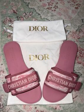 Dior Rose Pink Christian Dior Slide Sandals